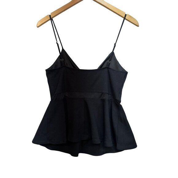 Lulus Womens Peplum Sleeveless Top Large Black Going Out Shirt - Picture 6 of 9